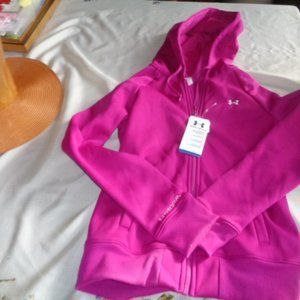 New Woman's Under Armour Coldgear Storm Hot Pink Hoodie - Water Resistant
